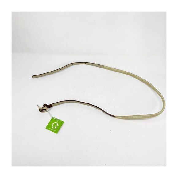 C. Wonder Women's Brown Leather Gold Buckle Thin Belt One Size NEW - Picture 1 of 6